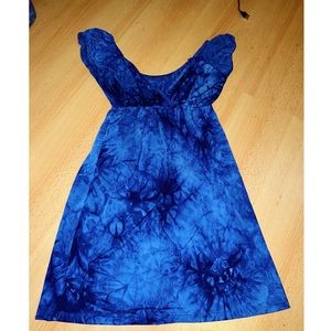 Blue tie-dye beach coverup